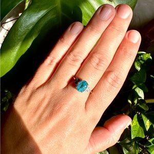 14k Gold and Blue Topaz ring